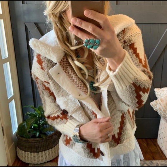 New Quilted Cardigan Sweater Coat / Women's Shacket Western Boho Jacket Top - Picture 6 of 10